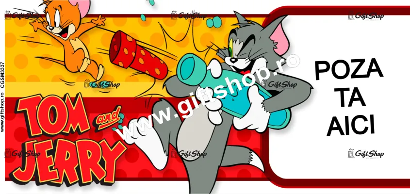 Tom and jerry, cana personalizata cu poza si text, 330ml, model 3337